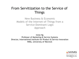 From Servitization to the Service of Things New Business &amp; Economic 