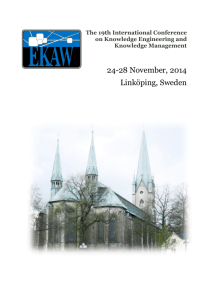 24-28 November, 2014 Linköping, Sweden The 19th International Conference on Knowledge Engineering and