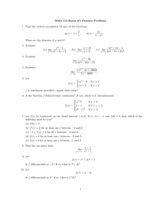 Math 113 Exam #1 Practice Problems 2 4x