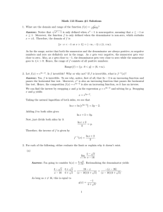 Math 113 Exam #1 Solutions ? √