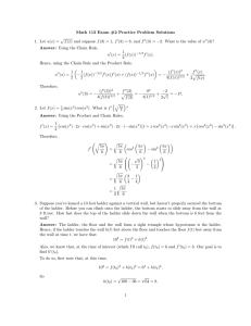 Math 113 Exam #2 Practice Problem Solutions 1. Let u(x) =