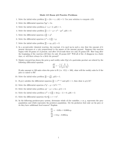 Math 115 Exam #3 Practice Problems 1. Solve the initial-value problem