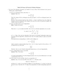 Math 215 Exam #2 Practice Problem Solutions