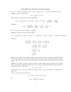 Math 2250 Exam #2 Practice Problem Solutions 1. Let u(x) =