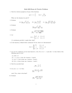 Math 2250 Exam #1 Practice Problems 2 4x