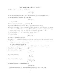 Math 2250 Final Exam Practice Problems ln x √