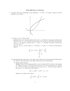 Math 2260 Exam #1 Solutions and x = y