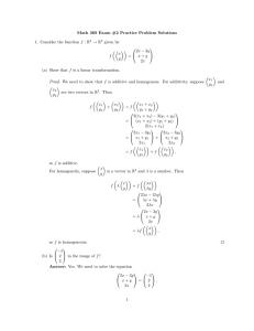 Math 369 Exam #2 Practice Problem Solutions → R given by