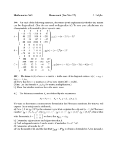 Mathematics 369 Homework (due Mar 22) 39) A. Hulpke