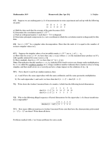 Mathematics 369 Homework (due Apr 26) 67) A. Hulpke