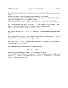Mathematics 667 Homework (due Mar. 11) 20) A. Hulpke