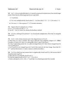 Mathematics 667 Homework (due Apr. 15) A. Hulpke Let I
