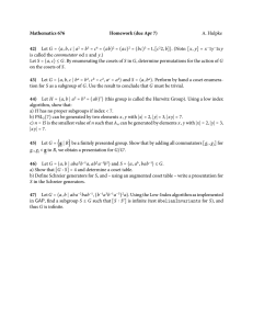Mathematics 676 Homework (due Apr 7) 42) A. Hulpke