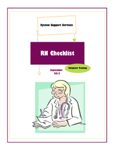 RN Checklist System Support Services September 2013