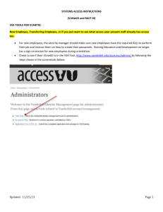 SYSTEMS ACCESS INSTRUCTIONS (VUNetID and RACF ID) VSA TOOLS FOR VUNETID: