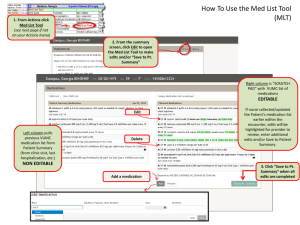 How To Use the Med List Tool (MLT)