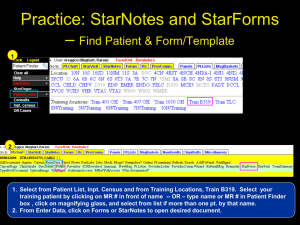 Practice: StarNotes and StarForms – Find Patient &amp; Form/Template