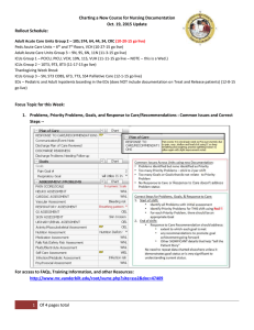 Charting a New Course for Nursing Documentation Oct. 19, 2015 Update