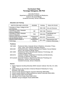 Curriculum Vitae Terunaga Nakagawa, MD PhD