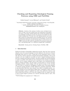 Checking and Repairing Ontological Naming Patterns using ORE and PatOMat Ondˇ rej Zamazal