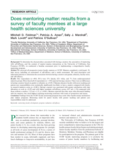 Does mentoring matter: results from a health sciences university Mitchell D. Feldman