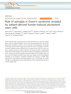 Role of astroglia in Down’s syndrome revealed by patient-derived human-induced pluripotent ARTICLE