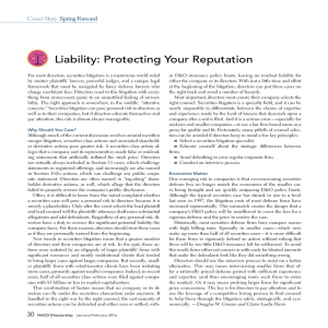 Liability: Protecting Your Reputation  Cover Story Spring Forward