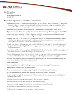 David C. Spellman Representative Experience in Commercial and Contract Disputes