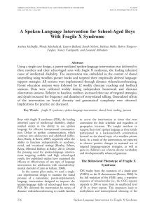 A Spoken-Language Intervention for School-Aged Boys With Fragile X Syndrome