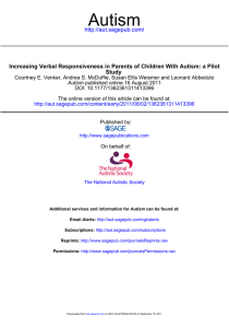 Autism  Increasing Verbal Responsiveness in Parents of Children With Autism: a... Study