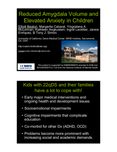 Reduced Amygdala Volume and Elevated Anxiety in Children