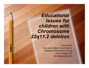 Educational Issues for children with Chromosome