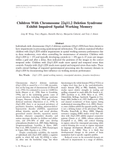 Children With Chromosome 22q11.2 Deletion Syndrome Exhibit Impaired Spatial Working Memory