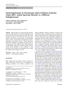 Social Impairments in Chromosome 22q11.2 Deletion Syndrome