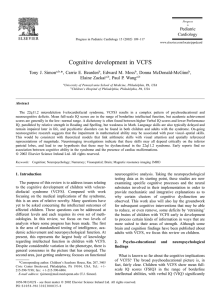 Cognitive development in VCFS