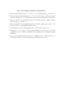 Pries: 619 Complex Variables II. Homework 2. P +3)/(z