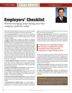 Employers’ Checklist