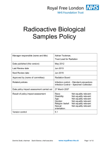 Radioactive Biological Samples Policy