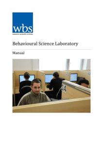 Behavioural Science Laboratory Manual