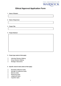Ethical Approval Application Form