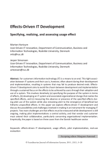 Effects-Driven IT Development Specifying, realizing, and assessing usage effect