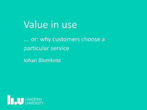 Value in use … or: why customers choose a particular service