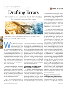 Drafting Errors Routinely Cost Lenders’ Post-Bankruptcy