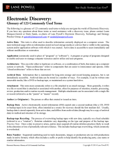 Electronic Discovery: Glossary of 123 Commonly Used Terms