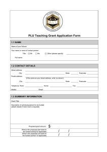 PLU Teaching Grant Application Form 1.1 NAME 1.2 CONTACT DETAILS