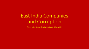 East India Companies and Corruption Chris Nierstrasz (University of Warwick)