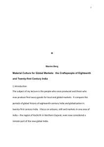 Material Culture for Global Markets:  the Craftspeople of Eighteenth 1.Introduction