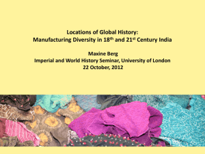 Locations of Global History: Manufacturing Diversity in 18 and 21 Century India