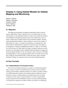 Chapter 5. Using Habitat Models for Habitat Mapping and Monitoring 5.1 Objective