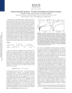 Thiamin Phosphate Synthase: The Rate of Pyrimidine Carbocation Formation